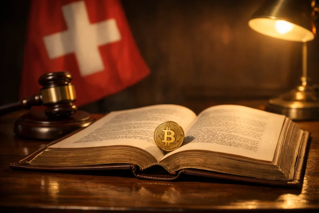 Bitcoin Sportwetten und Schweizer Geldspielgesetz — Gesetzbuch und Richterhammer